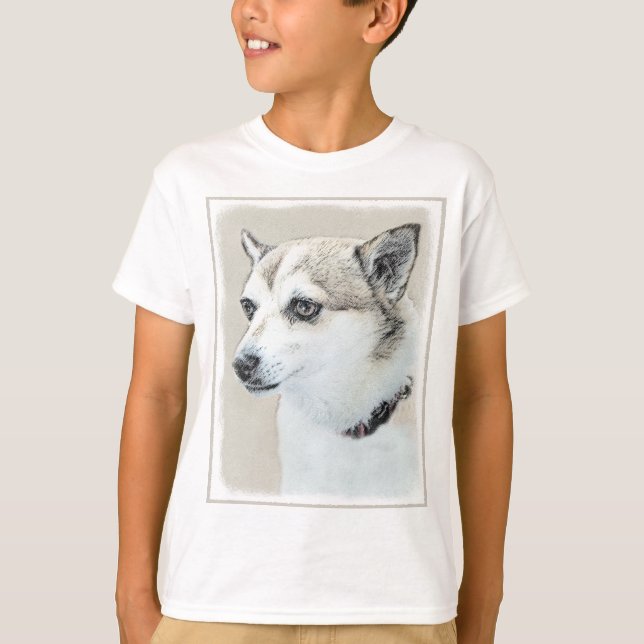 Camiseta Pintura Norueguesa De Lundehund - Arte Original De (Frente)