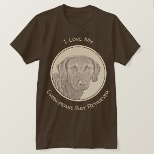 Camiseta Pintura Original para Cão na Baía de Chesapeake Re