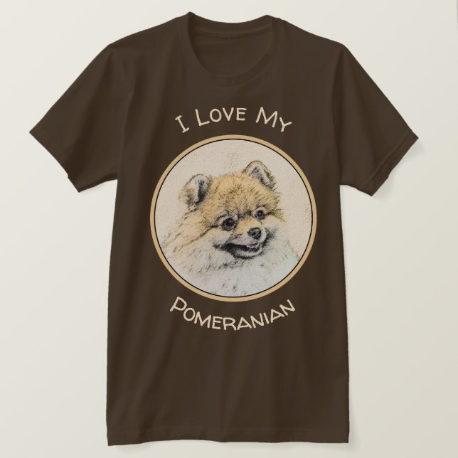 Camiseta Pintura Pomeraniana (Laranja) - Arte Canina Origin (Frente do Design)