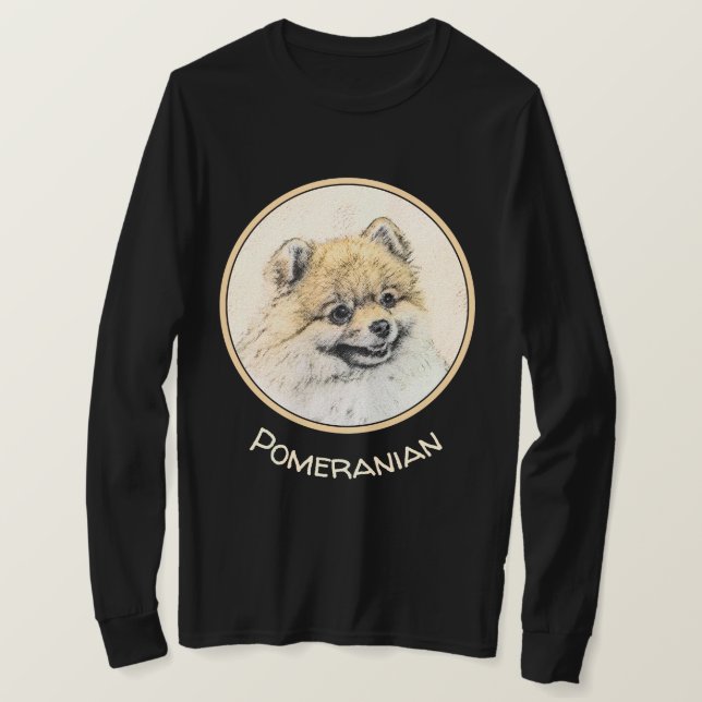 Camiseta Pintura Pomeraniana (Laranja) - Arte Original de C (Frente do Design)