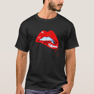 Camiseta Pintura Pop de Lábios de Vermelho