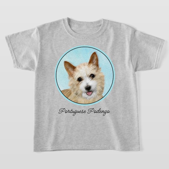 Camiseta Pintura Portuguesa do Podengo Pequeno - Arte Origi (Postura )