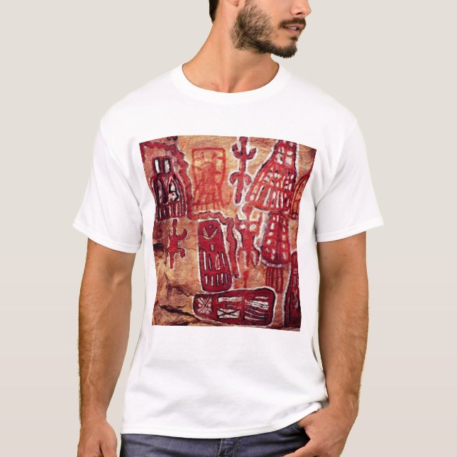 Camiseta Pintura pré-histórica da rocha (Frente)