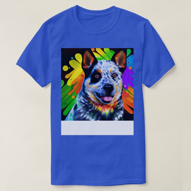 Camiseta Pintura Rainbow, Cão Australiano (Frente do Design)