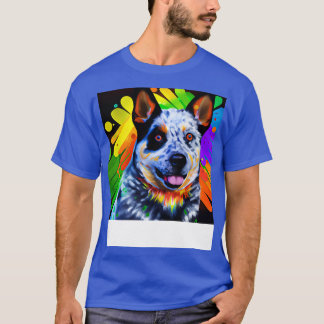 Camiseta Pintura Rainbow, Cão Australiano