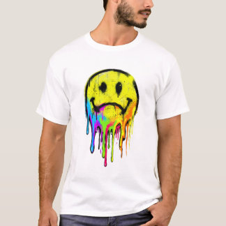 Camiseta Pintura Rastejante de Grafite Sorriso Arco-Íris