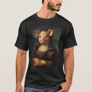 Camiseta Pintura Renascença Artística Cara de Porco Mona Li