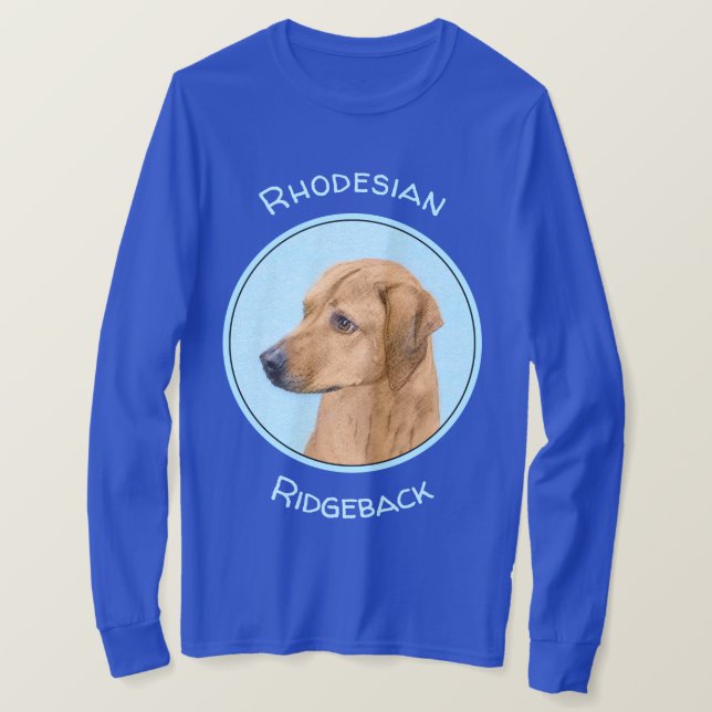 Camiseta Pintura Ridgeback da Rodésia - Arte Cachorra Origi (Frente do Design)