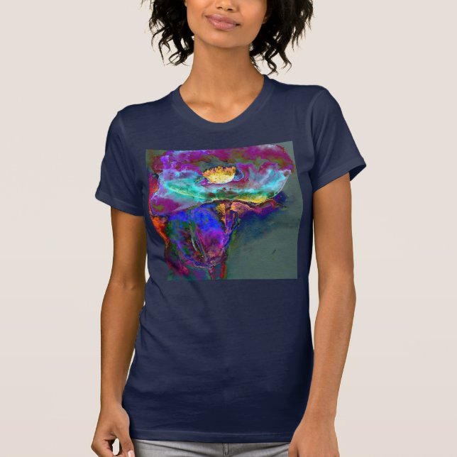 Camiseta Pintura romântica elegante de flores de pétalas ro (Frente)