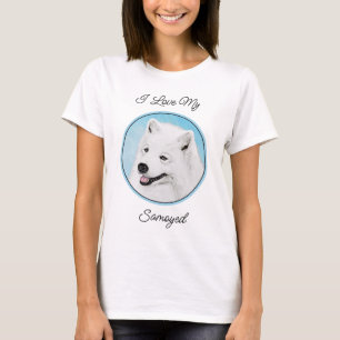 Camiseta Pintura Samoyed - Arte Cachorosa Original