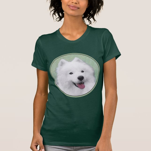 Camiseta Pintura Samoyed - Arte Cachorosa Original (Frente)