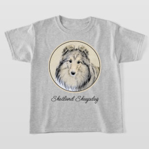 Camiseta Pintura Shetland Sheepdog - Arte Cachorreira Origi
