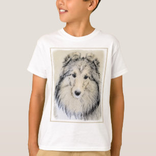 Camiseta Pintura Shetland Sheepdog - Arte Cachorreira Origi