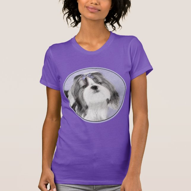 Camiseta Pintura Shih Tzu - Arte Cachorosa Original (Frente)
