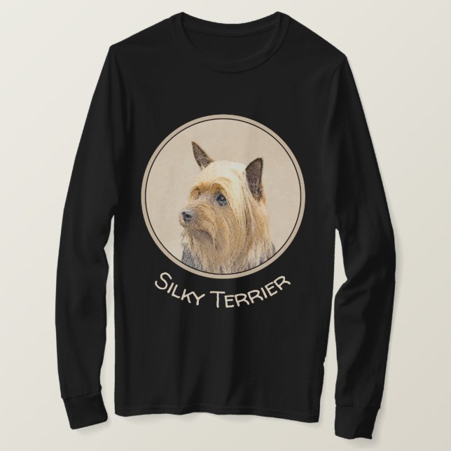 Camiseta Pintura Silky Terrier - Arte Cachorro Original Cac (Frente do Design)