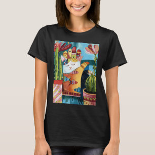 Camiseta Pintura Talismã de Gato Hamsa