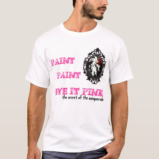CAMISETA PINTURA, TINTURA DA PINTURA ELE ROSA (Frente)