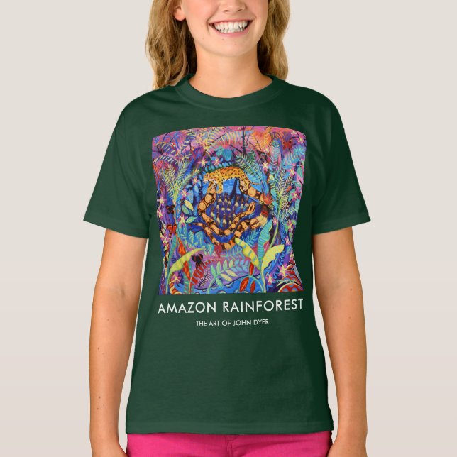 Camiseta Pintura verde da floresta húmida de Amazon do (Frente)