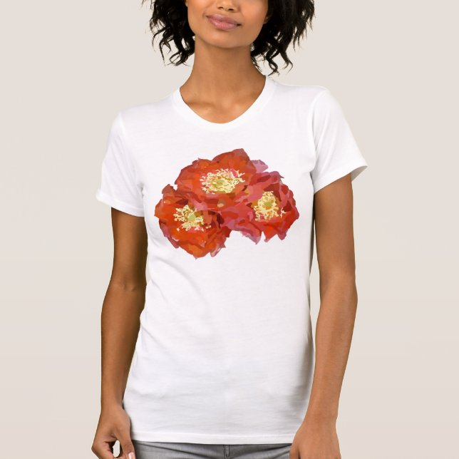 Camiseta Pintura vermelha da flor (Frente)
