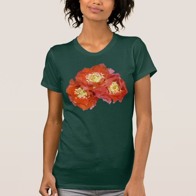 Camiseta Pintura vermelha da flor (Frente)
