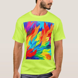 Camiseta Pintura Vibrante de Expressionismo Abstrato