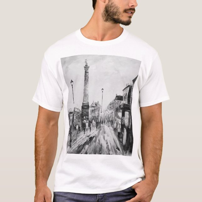 Camiseta Pinturas artísticas negras e brancas. (Frente)