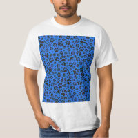 Pinturas de cães Bolinhas preto e branco em azul-t