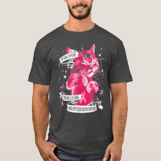 Camiseta Pinturas De Gato Para O Rosa De Consciência Do Can