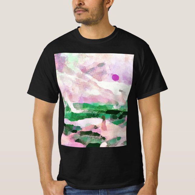 Camiseta Pinturas de Shore e Mountain - Verde (Frente)