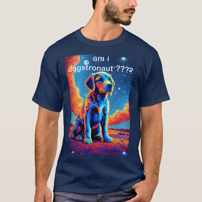 Camiseta Pinturas no Cosmos: Aventuras Caninas no Espaço (Frente)