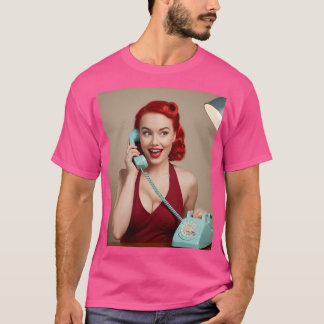 Camiseta Pinup Girl On The Phone T-Shirt