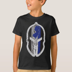 Camiseta Piojos del Estado de Nueva Jersey Línea Azul Delga