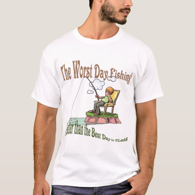 Camiseta Pior Dia de Pesca (Frente)