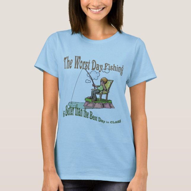 Camiseta Pior Dia de Pesca (Frente)