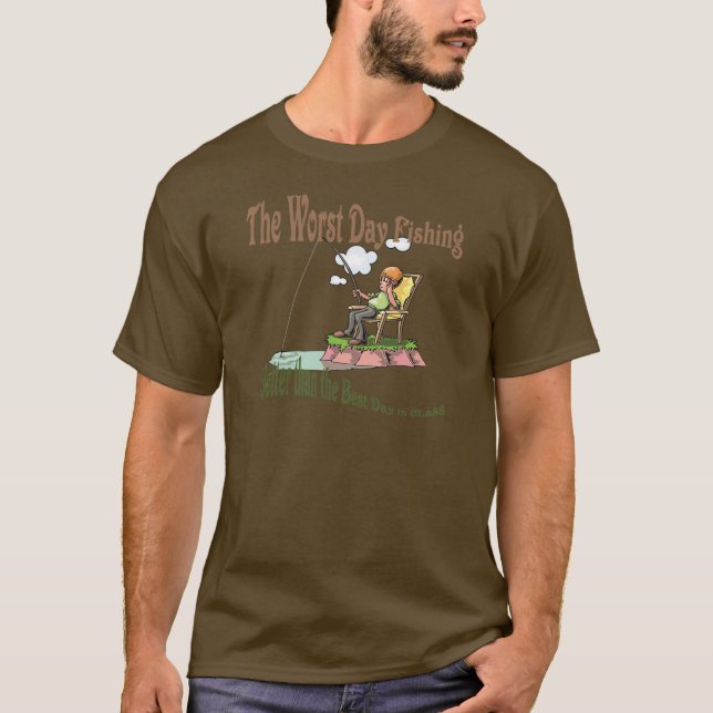 Camiseta Pior Dia de Pesca (Frente)