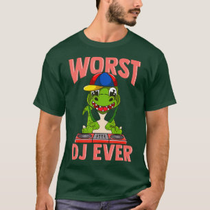 Camiseta Pior DJ Já Engraçado T Rex Dinossaur Arcásico