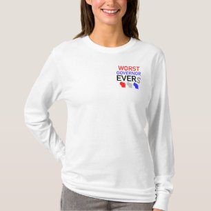 Camiseta Pior Governador Evers - Mulher de Longa Folha T