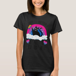 Camiseta Pior Hetero E Eu Ficamos Com Gato Bandeira Bissexu