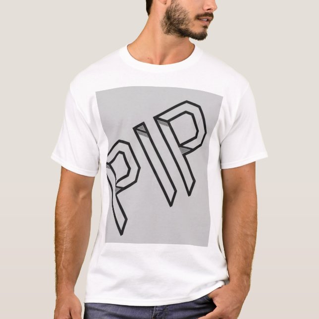 Camiseta PIP 3D Tipografia | Gráfico de Letra Isom (Frente)
