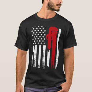 Camiseta Pipefitte Patriótico de Canalizador Americano