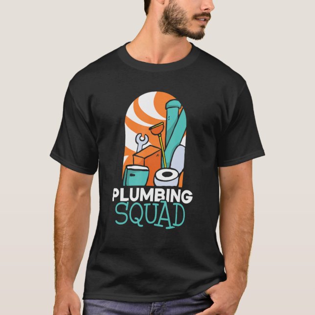 Camiseta Pipefitter de Canalizador de Esquadrão de Canaliza (Frente)