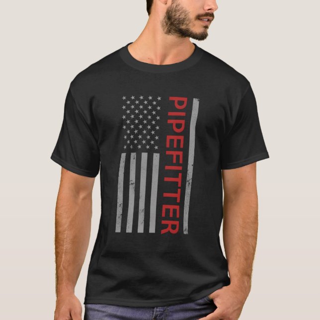 Camiseta Pipefitter Patriotic Usa Flag Welder (Frente)