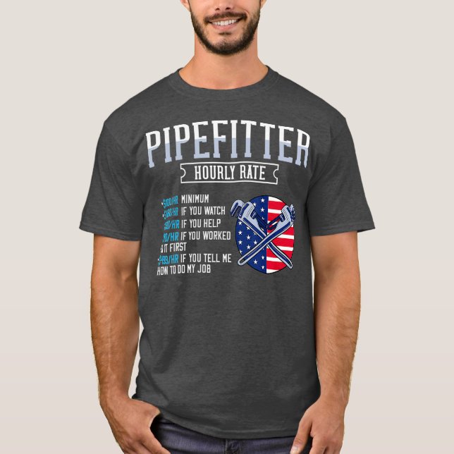 Camiseta Pipefitter Steamfitter Gift Plumber USA American (Frente)