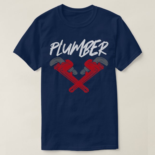 Camiseta Pipelayer Plumber Pipe Wrench1 (Frente do Design)