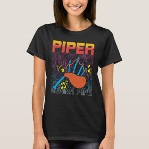 Camiseta Piper Gonna Pipe Música Escocesa E Bagpipe