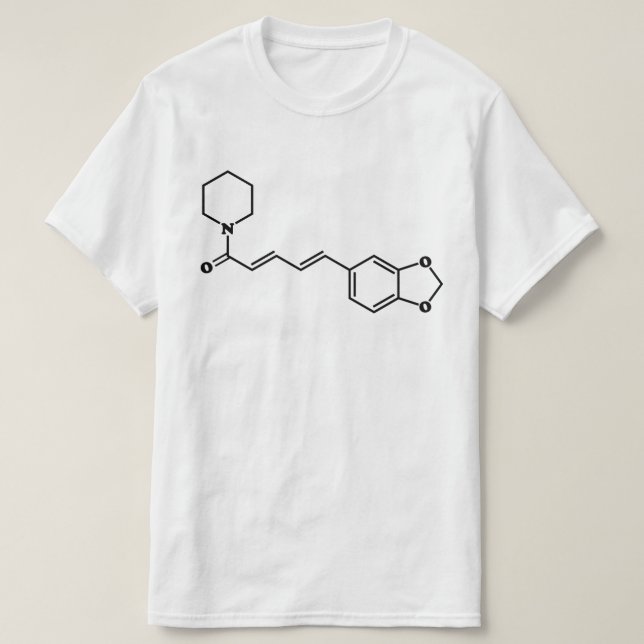 Camiseta Piperina Piperina, Piperina, Fórmula Química Molec (Frente do Design)