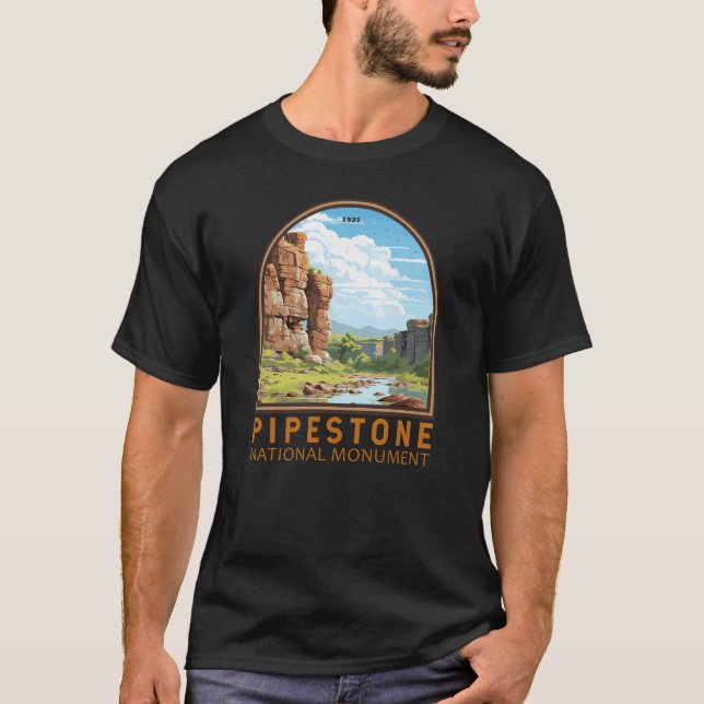 Camiseta Pipestone National Monument Minnesota Viagem Art (Frente)