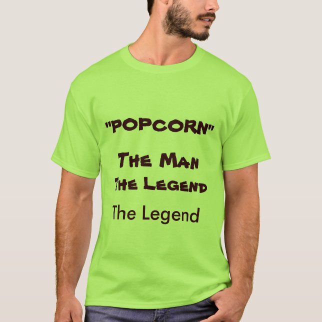 Camiseta "PIPOCA", a legenda, homem, a legenda (Frente)