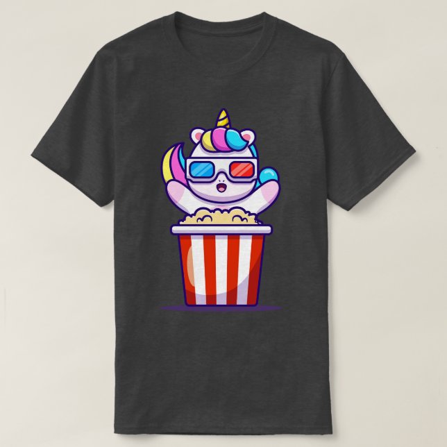 Camiseta Pipoca de Comida de Unicórnio Bastante (Frente do Design)