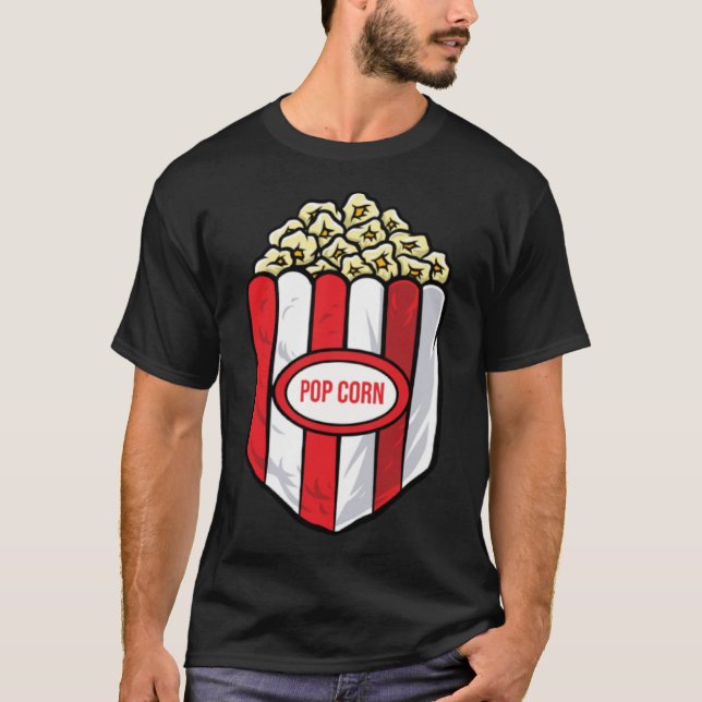Camiseta Pipoca de Comida Rápida de Comida Lixo num Bolso (Frente)
